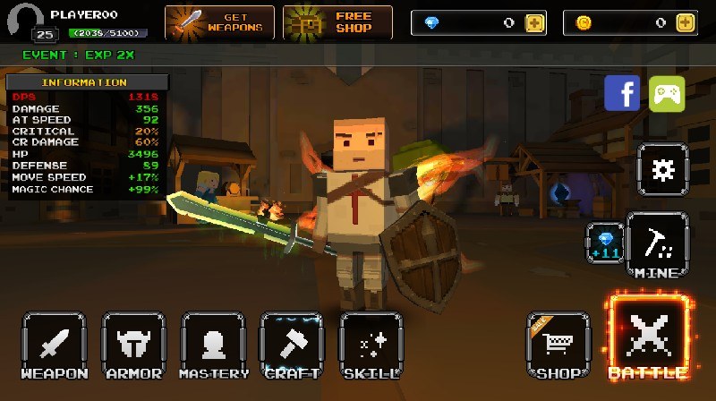 Pixel F Blade - 3D Fantasy rpg APK MOD imagen 1